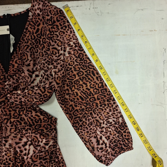 NWT Ranna Gill Anthropologie Animal Print Cutout Midi Dress - Picture 6 of 7